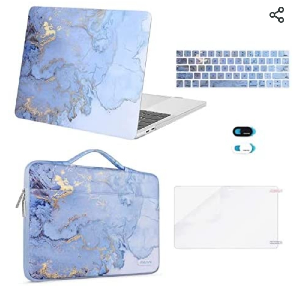 MacBook Pro 13 inch Laptop Case Marble - Blue